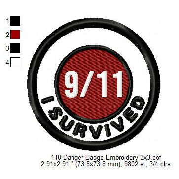 9/11 USA Attack Merit Badge Machine Embroidery Digitized Design Files