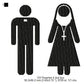 Preacher Nun Silhouette Machine Embroidery Digitized Design Files