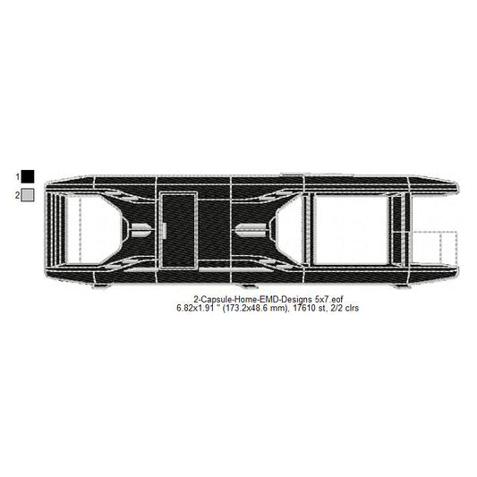 Capsule Mini Home Silhouette Shadow Machine Embroidery Digitized Design Files