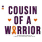 Cousin of a Warrior Hand CRPS Awareness Slogans Machine Embroidery Digitized Design Files