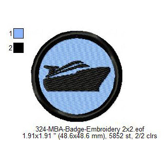 Cruise Ship Merit Adulting Badge Machine Embroidery Digitized Design Files