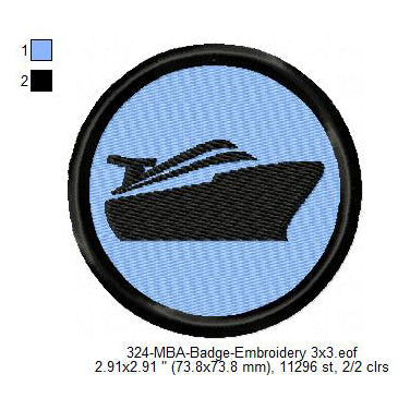 Cruise Ship Merit Adulting Badge Machine Embroidery Digitized Design Files