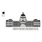 Mississippi State Capitol Building Silhouette Machine Embroidery Digitized Design Files