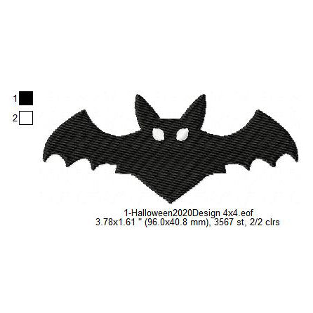 Halloween Bat Bird Silhouette Symbols Machine Embroidery Digitized Design Files