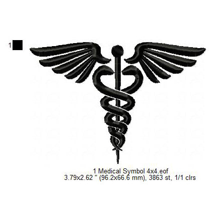 Medical Symbols Silhouette Machine Embroidery Digitized Design Files