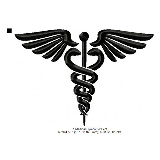 Medical Symbols Silhouette Machine Embroidery Digitized Design Files