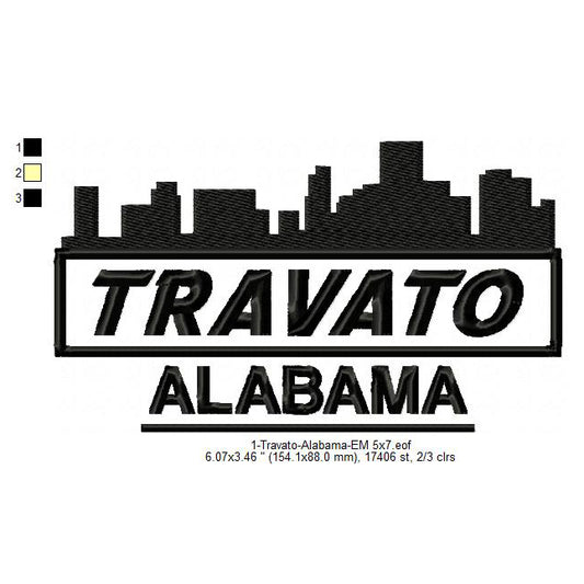 Travato Alabama State Designs Machine Embroidery Digitized Design Files