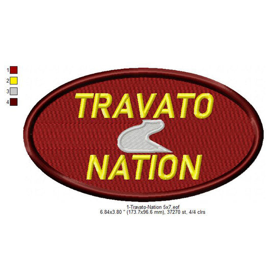 Travato Nation Logo Patch Machine Embroidery Digitized Design Files