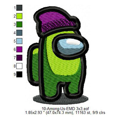 Winter Among Us Character Hat Machine Embroidery Digitized Design Files