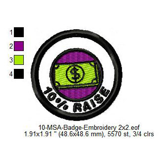 10% Raise Mormon Merit Adulting Badge Machine Embroidery Digitized Design Files