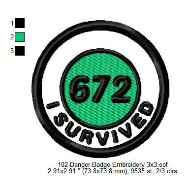 I Survived 672 Merit Adulting Badge Machine Embroidery Digitized Design Files