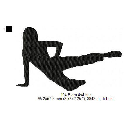 Stretching Exercise Silhouette Machine Embroidery Digitized Design Files