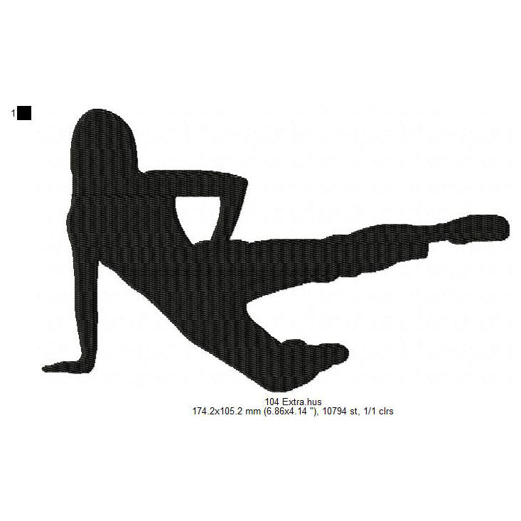 Stretching Exercise Silhouette Machine Embroidery Digitized Design Files