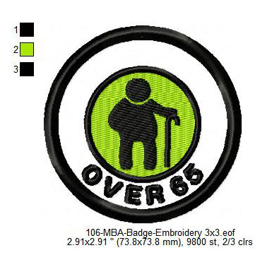 Over 65 Merit Adulting Badge Machine Embroidery Digitized Design Files