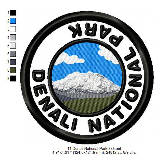 Denali National Park Merit Badge Machine Embroidery Digitized Design Files