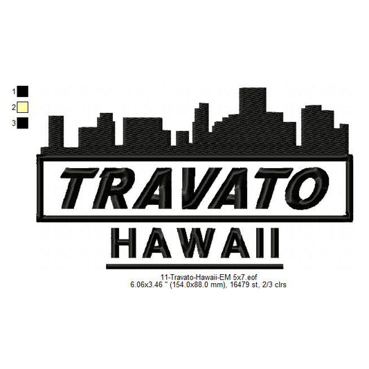 Travato Hawaii State Designs Machine Embroidery Digitized Design Files