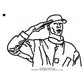 Army Military Officer Line Art Machine Embroidery Digitized Design Files