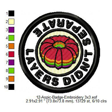 Layers Did Not Separate Aspic Merit Adulting Badge Machine Embroidery Digitized Design Files