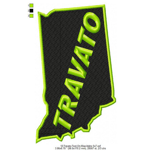 Travato Idaho State Map Designs Machine Embroidery Digitized Design Files