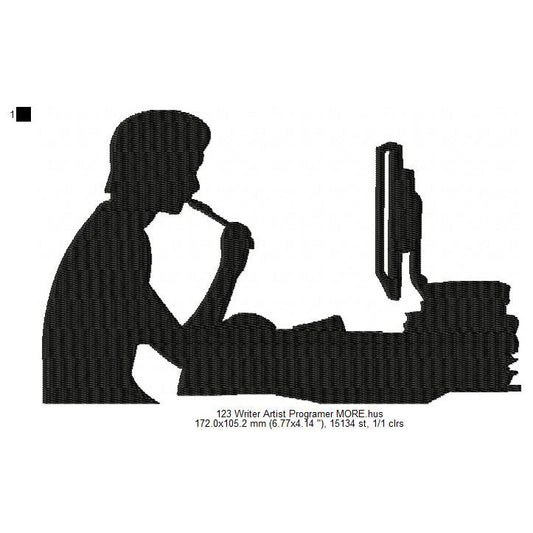 Writer Artist Programmer Silhouette Machine Embroidery Digitized Design Files