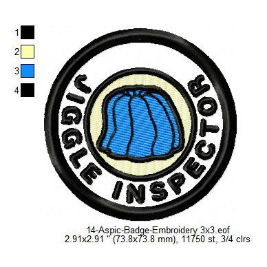 Jiggle Inspector Aspic Merit Adulting Badge Machine Embroidery Digitized Design Files