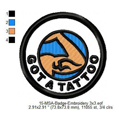 Got A Tattoo Mormon Merit Adulting Badge Machine Embroidery Digitized Design Files