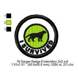 I Survived Leopard Merit Adulting Badge Machine Embroidery Digitized Design Files