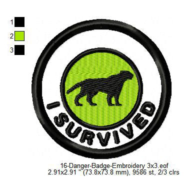 I Survived Leopard Merit Adulting Badge Machine Embroidery Digitized Design Files