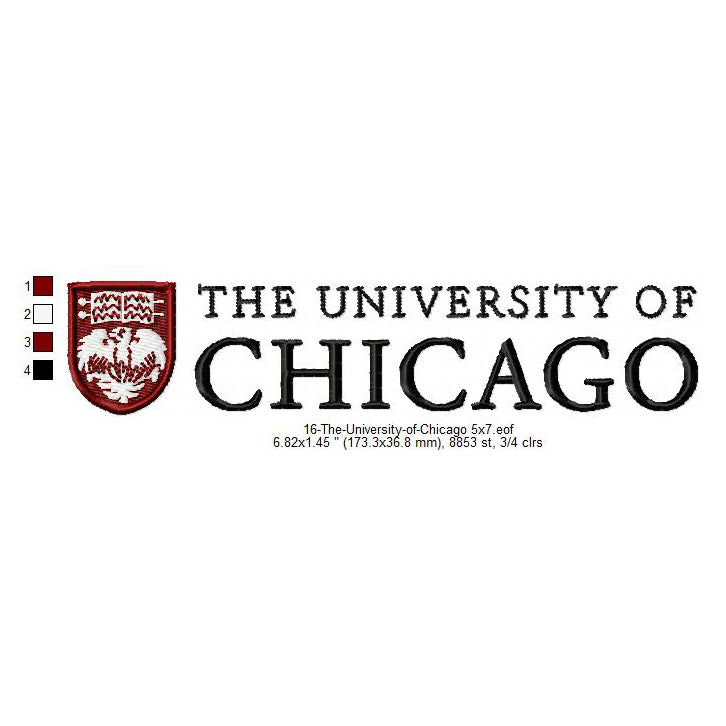 The University of Chicago Logo Machine Embroidery Digitized Design Fil ...