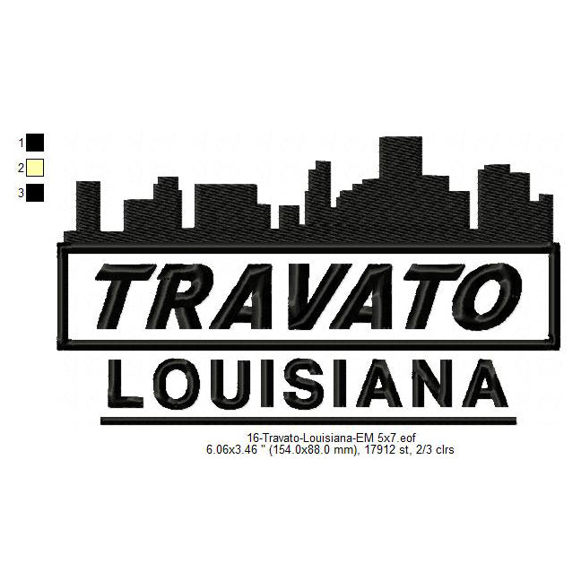 Travato Louisiana State Designs Machine Embroidery Digitized Design Files