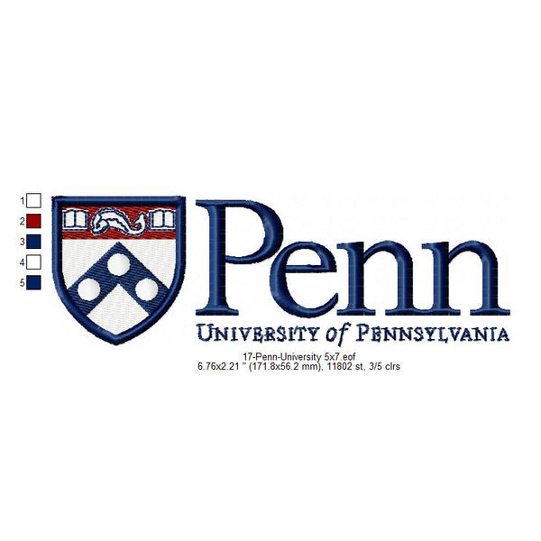 Penn University Logo Machine Embroidery Digitized Design Files – Ten ...