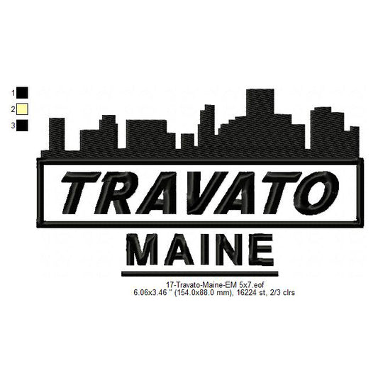 Travato Maine State Designs Machine Embroidery Digitized Design Files