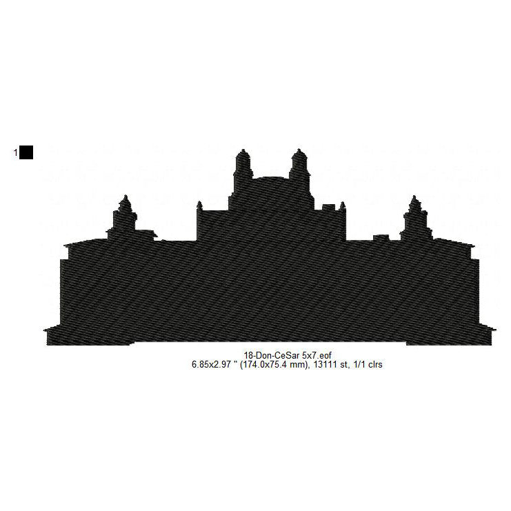 The Don CeSar Silhouette Machine Embroidery Digitized Design Files