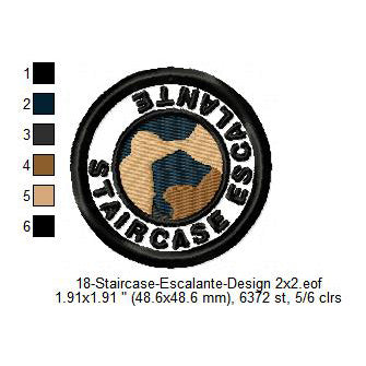 Staircase Escalante State National Park Merit Adulting Badge Machine Embroidery Digitized Design Files