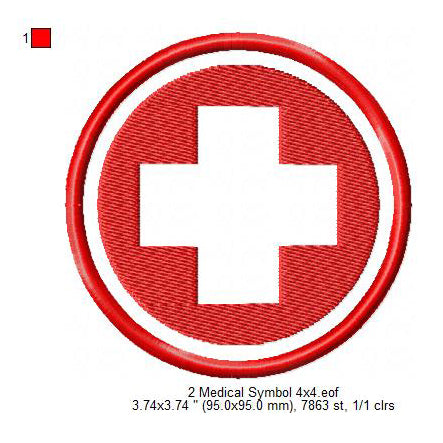 Copy of Medical Symbols Silhouette Machine Embroidery Digitized Design Files