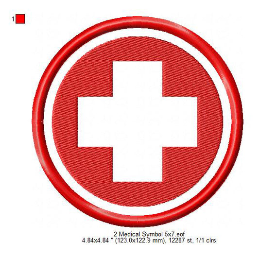 Copy of Medical Symbols Silhouette Machine Embroidery Digitized Design Files