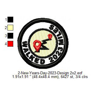 Walked 2023 Miles Merit Badge Machine Embroidery Digitized Design Files