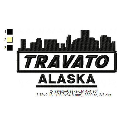 Travato Alaska State Designs Machine Embroidery Digitized Design Files