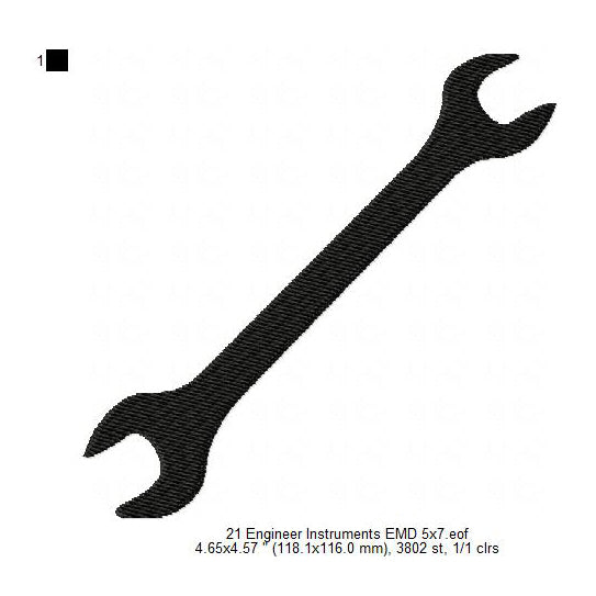 Wrench Silhouette Tools Icon Machine Embroidery Digitized Design Files