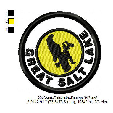 Great Salt Lake National Park Merit Adulting Badge Machine Embroidery Digitized Design Files