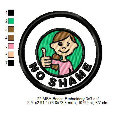 No Shame Mormon Merit Adulting Badge Machine Embroidery Digitized Design Files