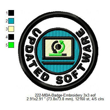 Updated Software Merit Adulting Badge Machine Embroidery Digitized Design Files