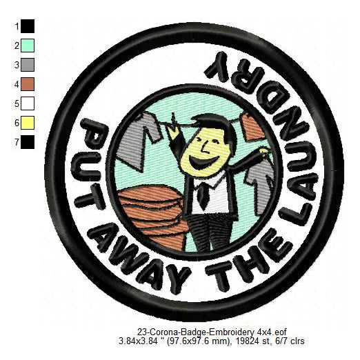 Put Away The Laundry Merit Badge Machine Embroidery Digitized Design Files
