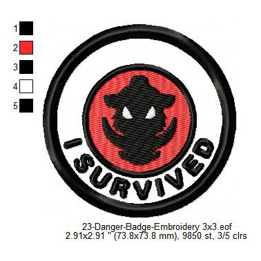 I Survived Wild Boar Merit Adulting Badge Machine Embroidery Digitized Design Files