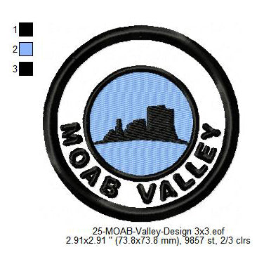 MOAB National Park Merit Adulting Badge Machine Embroidery Digitized Design Files