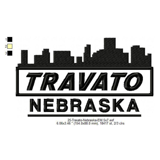 Travato Nebraska State Designs Machine Embroidery Digitized Design Files