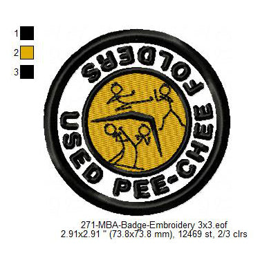 Used Pee-Chee Folders Merit Adulting Badge Machine Embroidery Digitized Design Files