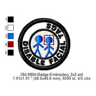 Disable Facial Tags Merit Adulting Badge Machine Embroidery Digitized Design Files