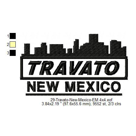 Travato New Mexico State Designs Machine Embroidery Digitized Design Files