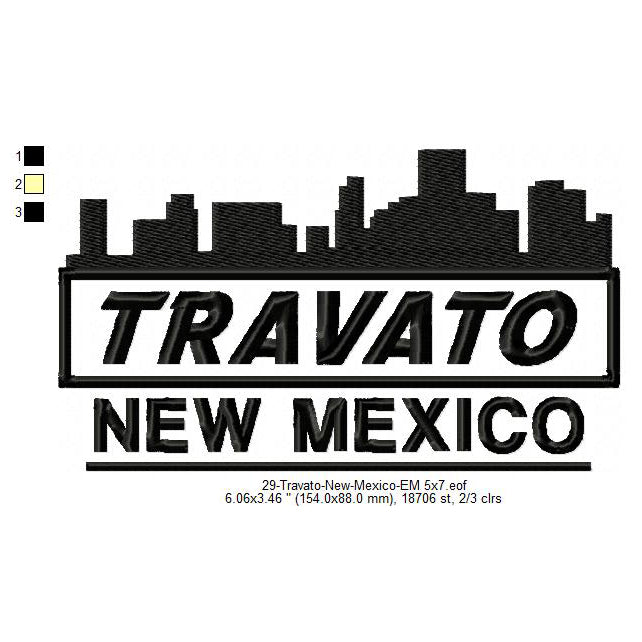 Travato New Mexico State Designs Machine Embroidery Digitized Design Files